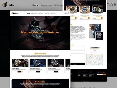 Watch website design (UI/UX) landing page man watch website design uiux watch website design