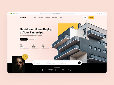 Real Estate Website accommodation airbnb branding buy corporate design logo property real estate search sell ui user experience website