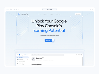 ☁️ Minimalistic & Technologically blue console plus dots effects google landing lines minimalistic money rent technolocally ui ux