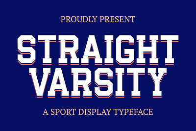 Straight Varsity - Sport Display Typeface baseball basketball bold football golf jersey modern retro slab serif soccer sport tennis vintage