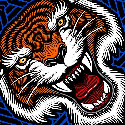 "Tiger" Muay Thai shorts animal apparel branding design illustration illustrations kickboxing logo logo design martial arts mma muai thai thai thailand tiger vector vector art