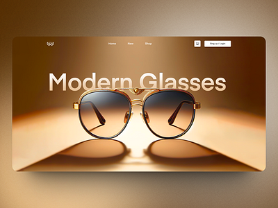 Glasses shop hero ai design glasses graphic design hero landing photoshop shop typography ui ux