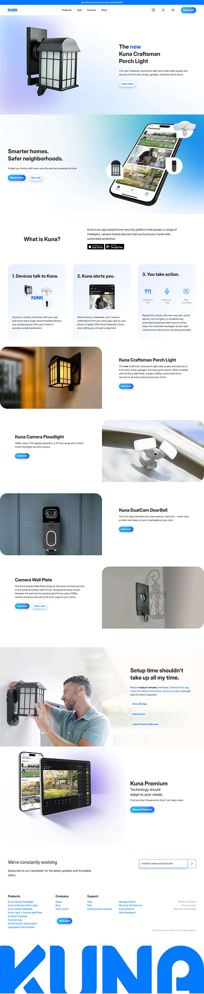 GetKuna – App-Based Smart Home Light & Security Platform getkuna shopify design shopify store shopify web shopify website
