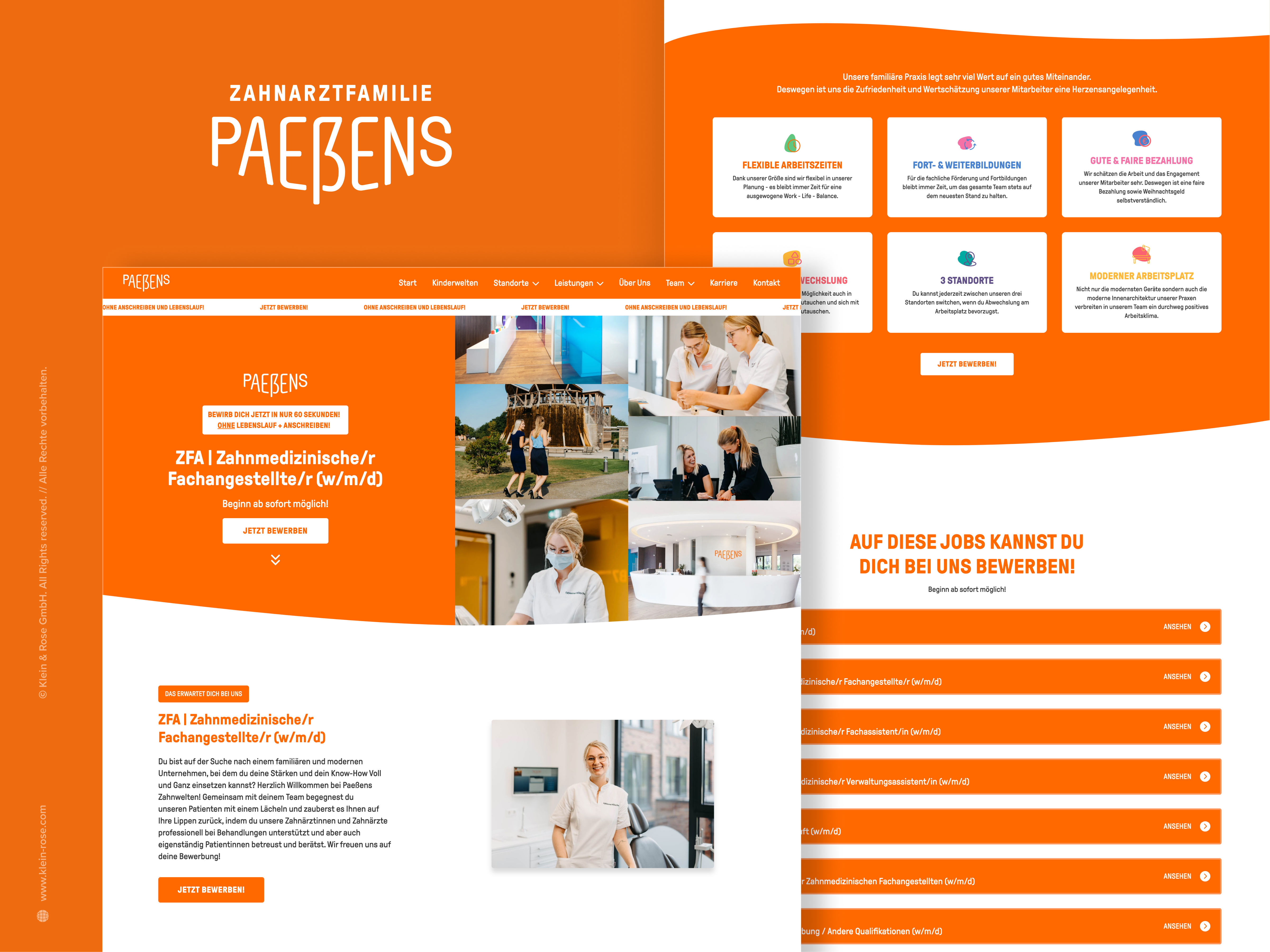 Paeßens Zahnwelten | Jobportal & Recruiting Website brandidentity dentist employerbranding ui webdesign zahnarzt