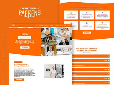 Paeßens Zahnwelten | Jobportal & Recruiting Website brandidentity dentist employerbranding ui webdesign zahnarzt