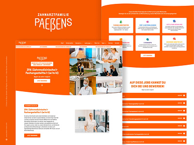 Paeßens Zahnwelten | Jobportal & Recruiting Website brandidentity dentist employerbranding ui webdesign zahnarzt