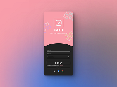 Daily UI : Sign Up app daily ui design figma habits sign up ui ux