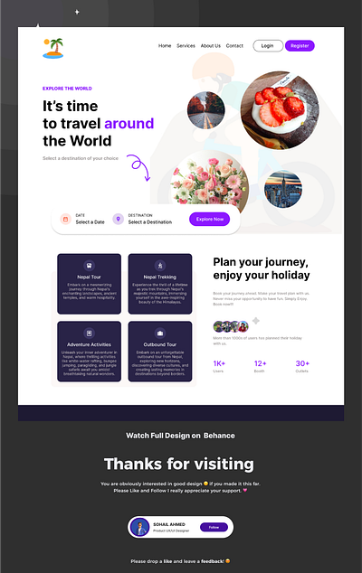 Travel Website Design figma landing page travel website ui ux web webdesign