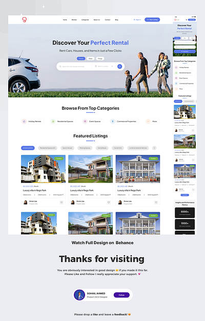 Rental Car Website Design car design landing page rental car ui ux uxui web website