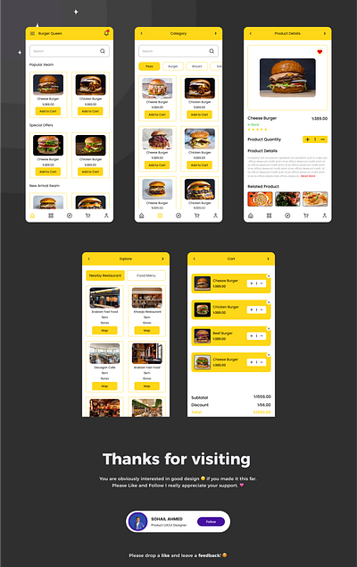 Food App Mobile App Design app figma food app mobile app ui uiux ux