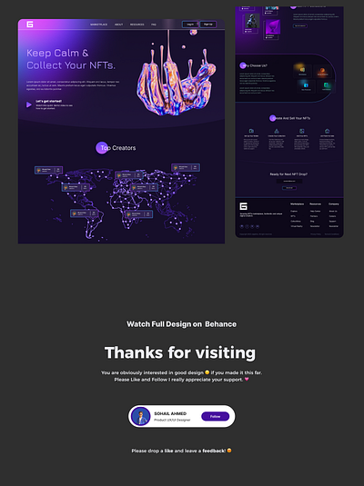 NFT Website Design design figma landing page nft nft website ui ux web webdesign