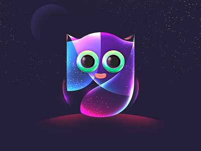 NFT Glowing Owl after effect animation artwork concept crypto cute digital digital art gif glowing graphic design infinite neon nft owl photoshop