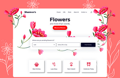 Flower design community design flower made fresh design web page ui ux web page