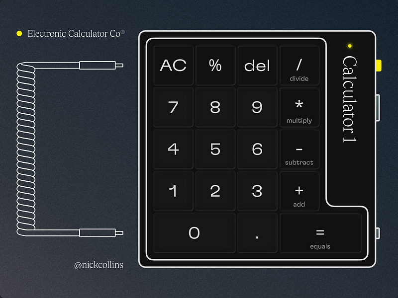 Electronic Calculator Co — #004 autolayout calculator design electronics keycap mechanical keyboard ui