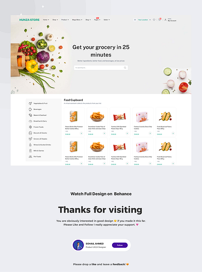 Grocery Website Design design grocery website landing page ui ux uxui web design website website design