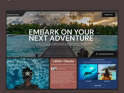 Wanderluxe Travels design figma graphic design hero herosection travel ui uidesign ux water web webdesign webdesigner website websitedesign websitedesigner