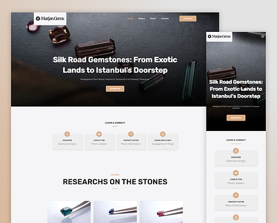 MarjanGems - Valuable Stones Professional Presentation Website design landing page responsive responsive design stone ui ux valuable stone web design