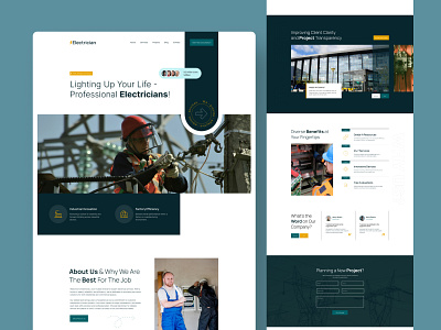 Electrician | Electric Service Template branding design electric electrician graphic design modern design service studio express template ui web web design web template website