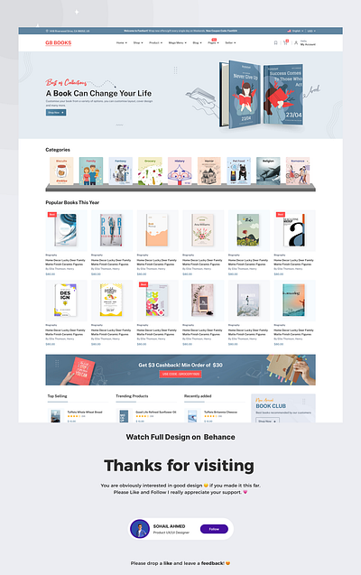 Books Selling Website design landing page ui uixux ux web webdesign website website design