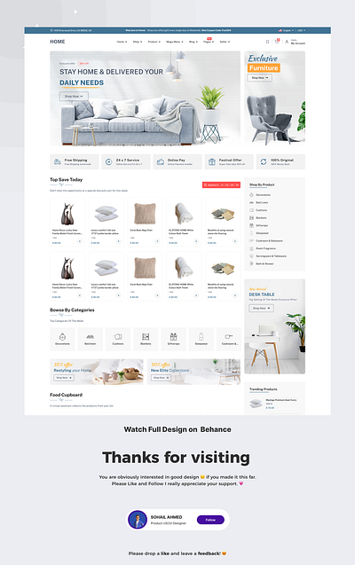 Home Decor website design design figma home decor ui ux web web design website design