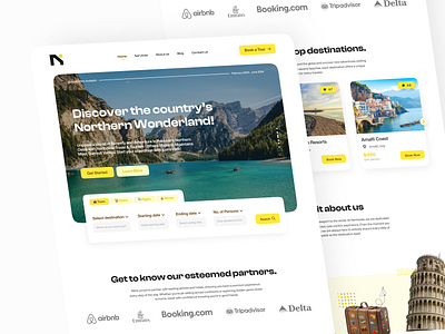 Travel Website Design - Web Design for NorthSide Travels creative design interface design landing page landing page design product design tourism travel ui ui design ui ux design uiux uiux design user interface ux visual design web web design website website design