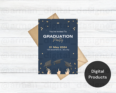 Graduation Party Invitation Card with Canva branding canva design graphic design invitation card opening card wedding card