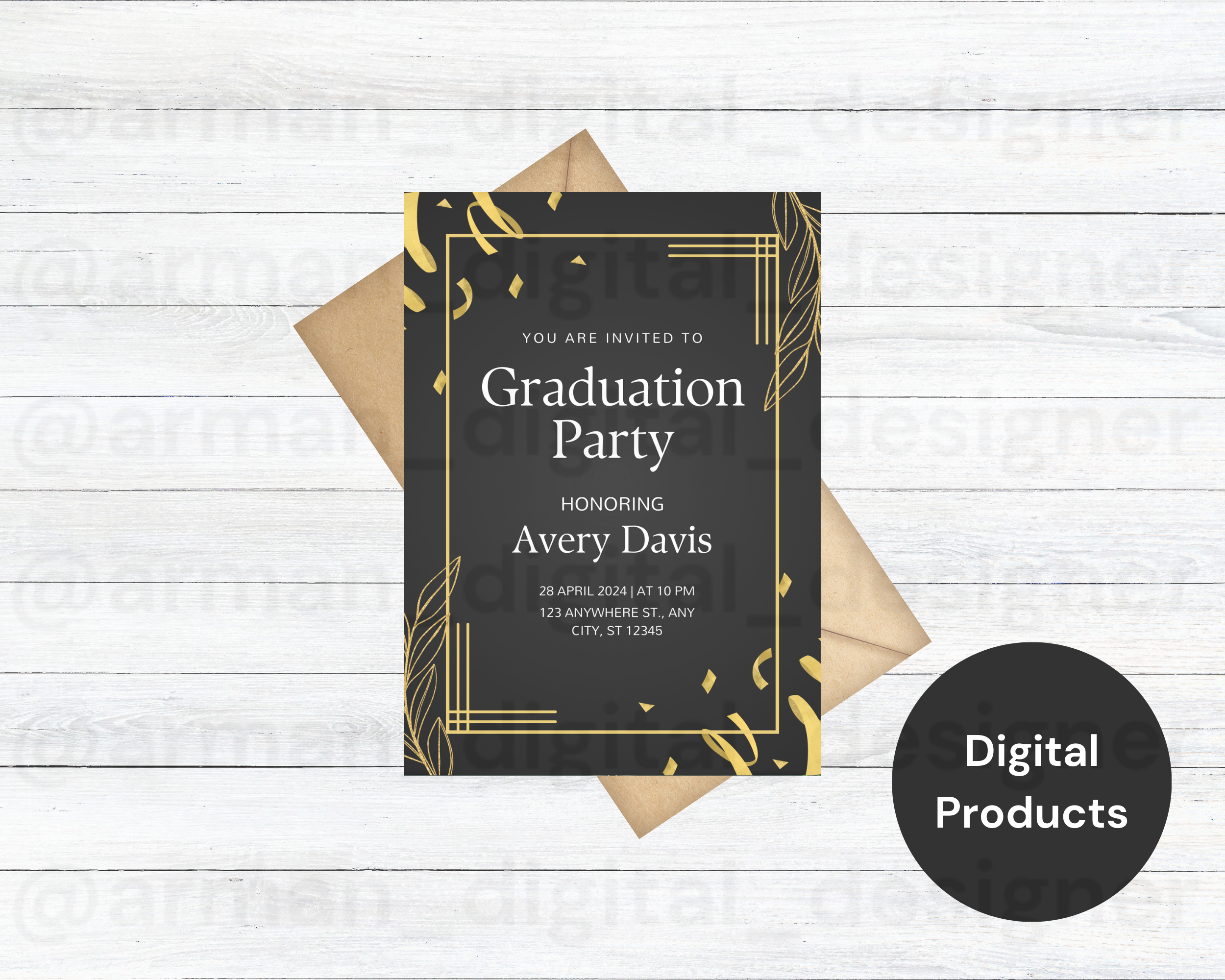 graded one piece cards Senior Announcement Card Template, Minimalist Graduation Announcement –  Bailey Bunch Designs