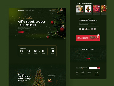 SantaStore – Christmas Landing Page branding christmas design graphic design landingpage modern santa service trendy web design website
