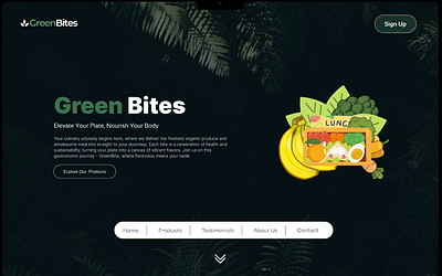 Green Bites - A Organic Lunch Box app design prototype ui ux web design website design