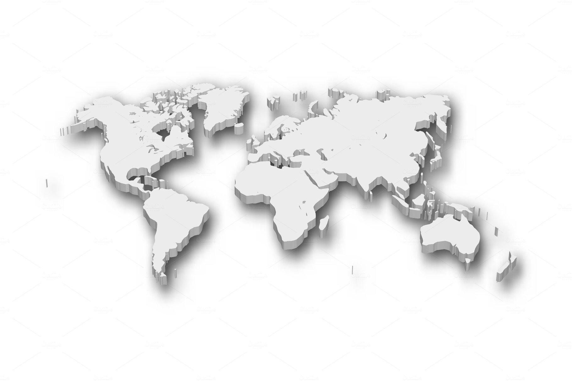 White 3d Map Of World With Shadow By Petr Polák On Dribbble