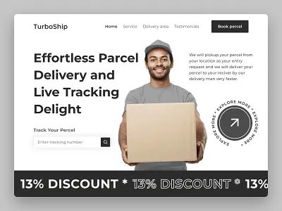 Courier Company Website courier courier company website mehedi hasan shuvo mehedihasan237 minimal design minimalistic design ui uiux design web design website design