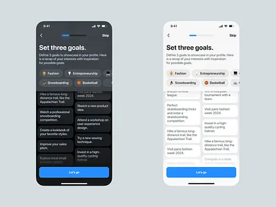 Onboarding app bar dark design interface ios light progress theme ui user interface ux