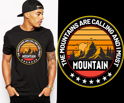 mountain t-shirt design animation branding custom design design graphic design hiking illustration logo mountain out dorr t shirt text design typography ui vintage