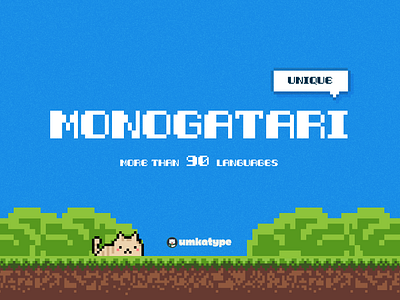 Monogatari - Pixel Font type design video game font кириллица