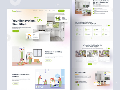 Kudohomes - Home Renovations Website Landing Page Design. branding design home page design home renovation house cleaning landing page landing page design psd template renovation renovation landing page renovation website ui ui ui design uiux user interface web web design website website design