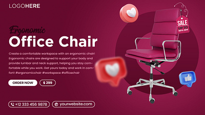 Social Media Post - Office Chair Ad ad campaign design ad design advertisement design branding design graphic design product ad campagin social media design social media post