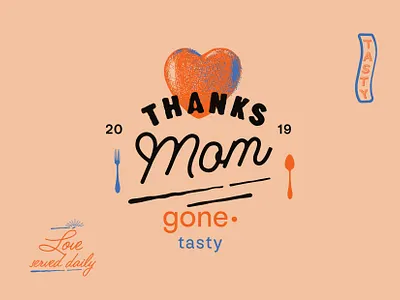 Thanks Mom, Logo Design branding cafe coffee design draft graphic design illustration logo retro tasty typography vector