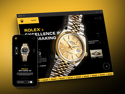 Rolex - Case Study | UI/UX Design | Design Concept branding case study landing page mobile design rolex rolex watch ui uiux ux watches web design website design
