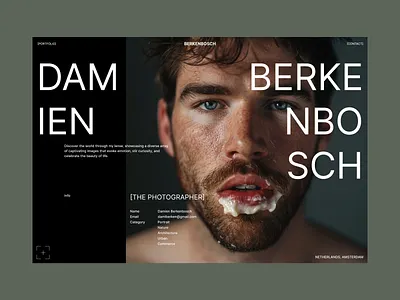 First Screen Exploration/ BERKENBOSCH branding design figma layout photo photographer photography typography ui ui design uiux ux ux design uxui web web design