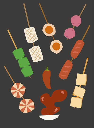 ไส้กรอกย่าง - grilled sausage graphic design illustration