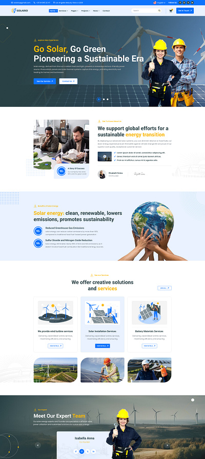 Solario - Solar Energy Landing Page landing page solar energy landing page solario ui ux