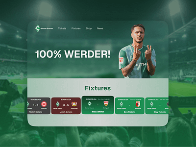 SV Werder Bremen Landing Page bundesliga design football football club football club landing page landing page soccer ui uiux user experience user interface ux werder bremen