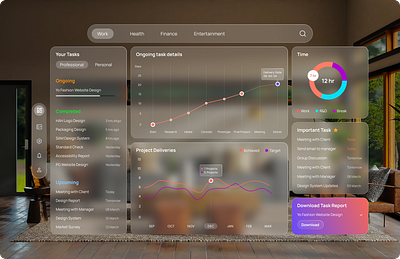 Manage Your Tasks Dashboard dashboa dashboard dashboard design ui vision pro vision pro ui