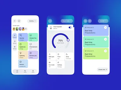 Smart Home Management App UX UI Design animation app design app ui creative design minimalist mobile design mobile ui ux smart home management ui ui design