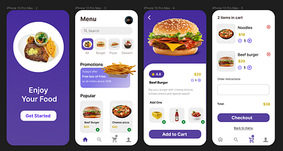 Food Ordering App UI Design animation branding graphic design logo ui