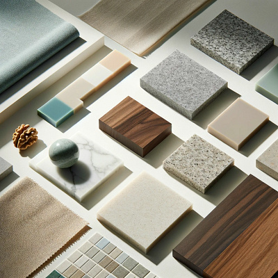 Interior Design Pal;e architecture design interior materials moodboard palette texture tile wood