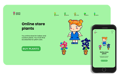 Online store plants branding graphic design logo ui