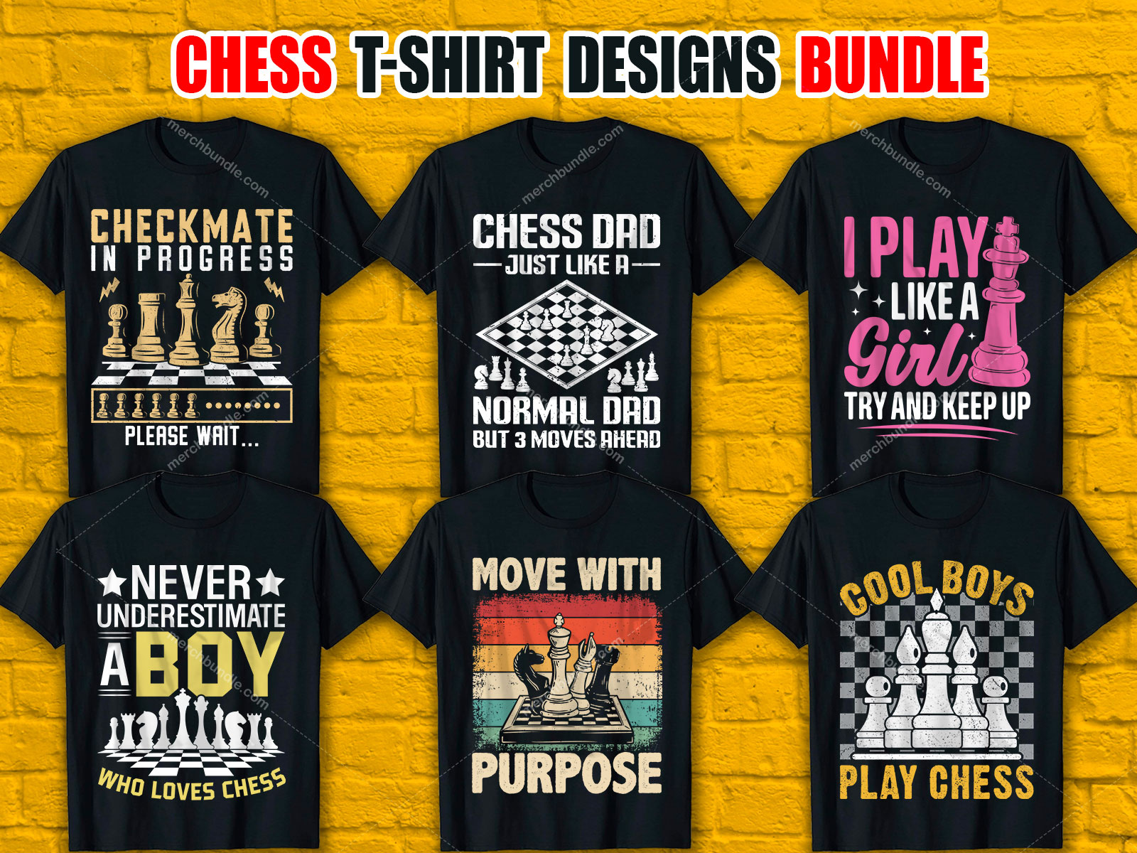 Chess T-shirt Design Bundle, Vintage T-shirt Design. By Sk. Ayesha On 