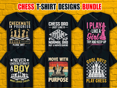 Chess T-Shirt Design Bundle, Vintage T-Shirt Design. chess t shirt merch by amazon