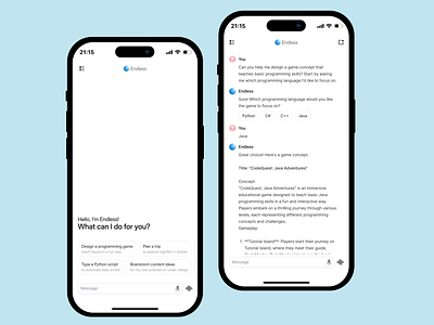 Endless Ai app design flat typography ui ux